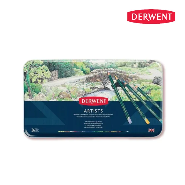 【Derwent 德爾文】ARTIST油性色鉛36色鐵盒裝DW32096(贈延長器)