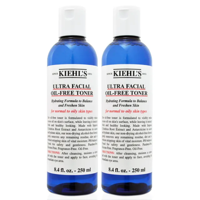 【Kiehl’s 契爾氏】冰河保濕無油清爽化妝水250ml*2(百貨專櫃貨)