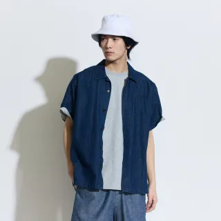 【GAP】男裝 Logo翻領短袖襯衫-深藍色(885844)