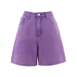 【ILEY 伊蕾】後燙鑽椰子樹刷色丹寧短褲(紫色；M-XL；1242478501)