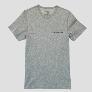 【Tommy Hilfiger】TOMMY 經典印刷文字機能排汗透氣素面短袖T恤 上衣-灰色(平輸品)