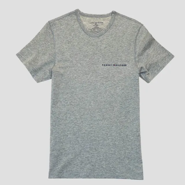 【TOMMY HILFIGER】TOMMY 經典印刷文字機能排汗透氣素面短袖T恤 上衣-灰色(平輸品/素T/短T)