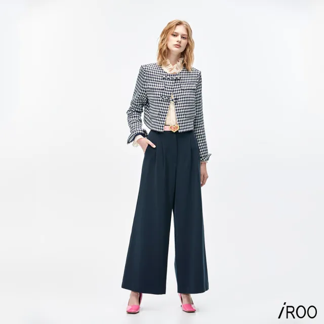 【iROO】四摺式精緻大寬褲