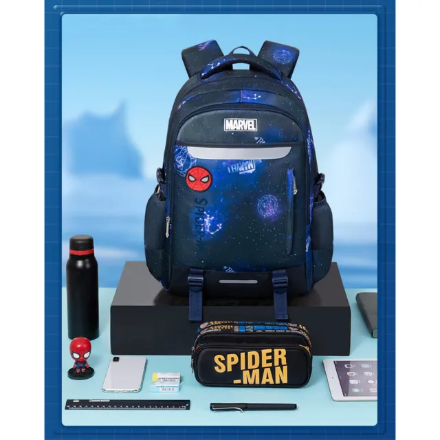 【Disney 迪士尼】漫威星空系列輕量透氣減負兒童書包-平輸品(美國隊長/蜘蛛人)