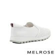 【MELROSE】美樂斯 日常百搭編織造型全真皮厚底休閒鞋(白)