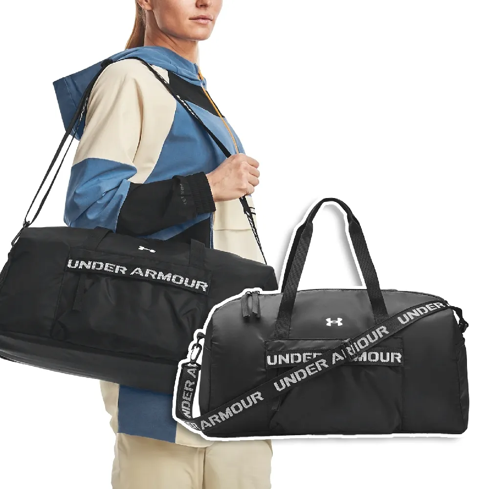 【UNDER ARMOUR】健身包 Favorite Duffle Bag 黑 白 防潑水 多夾層 旅行袋 運動包 手提包 UA(1369212001)