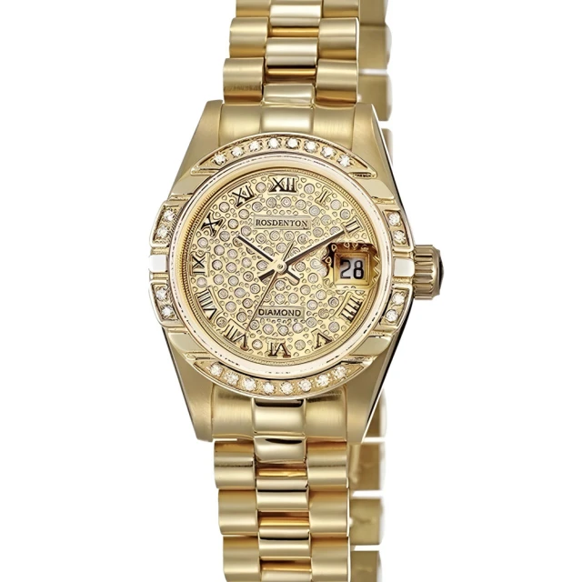 ROSDENTON 勞斯丹頓 公司貨R1 羅馬星空 滿天星真鑽機械腕錶女錶-錶徑25mm(7788LGF-A)