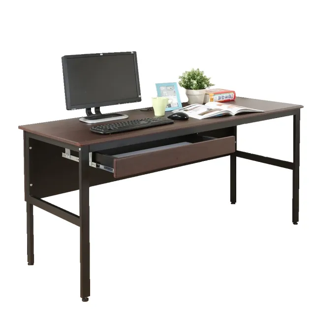 【DFhouse】頂楓150公分電腦辦公桌+1抽屜-黑橡木色