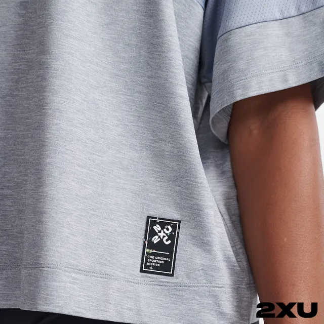 【2XU】女 Motion運動短袖上衣(灰/白)