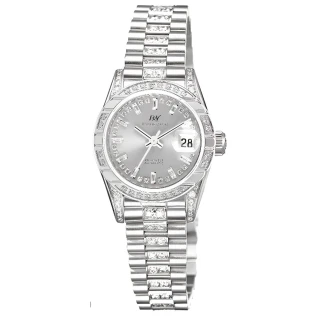 【ROSDENTON 勞斯丹頓】公司貨R1 榮耀總裁 晶鑽機械腕錶-銀-女錶-錶徑35mm(97627LF-4W)