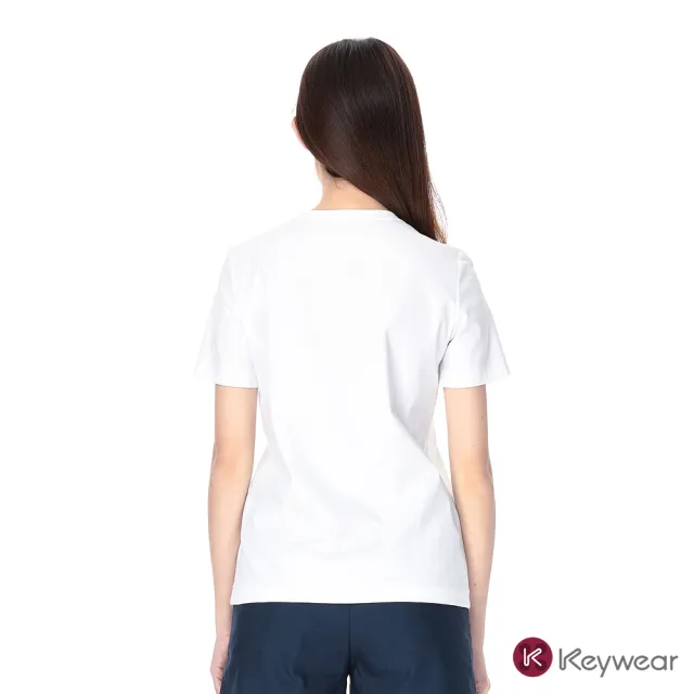 【KeyWear 奇威名品】親膚長頸鹿印花短袖上衣(共2色)