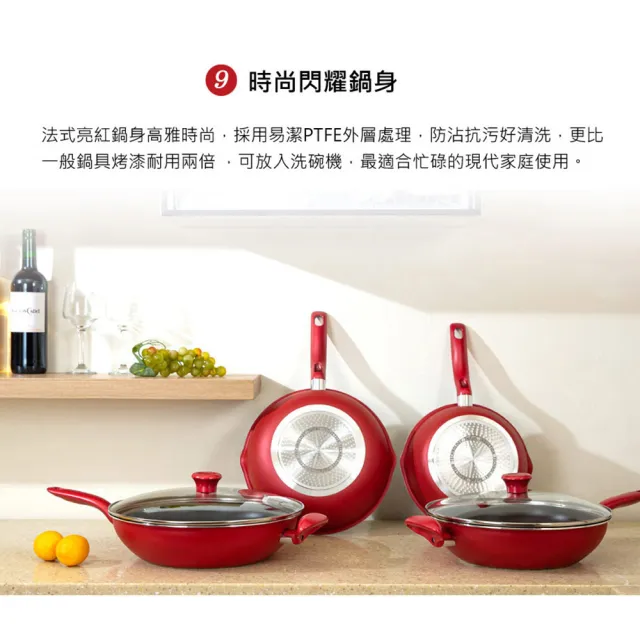 【Tefal 特福】美食家系列28CM萬用型不沾鍋深平底鍋+玻璃蓋(電磁爐適用)