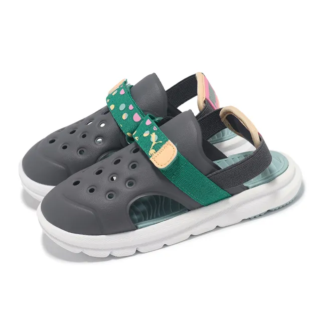 【PUMA】兒童涼鞋 EvolvSandal Smmer Camp AC INF 小童 灰 魔鬼氈 透氣 學步鞋(395647-02)