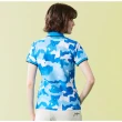 【Jack Nicklaus 金熊】GOLF女款彈性數位印花吸濕排汗POLO衫/高爾夫球衫(藍色)