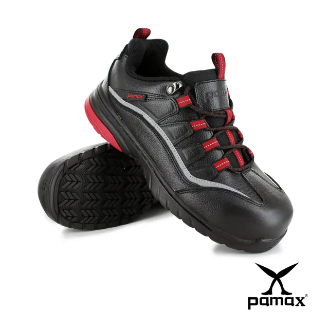 【PAMAX 帕瑪斯】頂級超彈力氣墊防滑安全鞋/天然牛皮/反光(男女款/氣墊安全鞋/多款任選)
