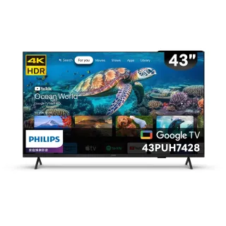 【Philips 飛利浦】43型 4K Google TV 智慧聯網顯示器(43PUH7428)