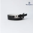 【Munsingwear】企鵝牌 女款黑色原創M型金屬釦氣質細皮帶 MLTJ0H01