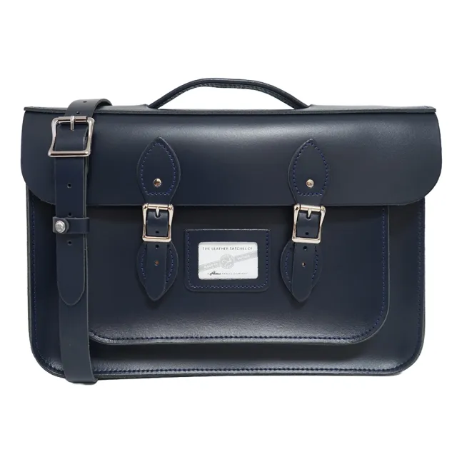 【The Leather Satchel Co.】15吋 英國手工牛皮劍橋包 手提包 側肩包 斜背包 後背包 多功能三用包(湖泊藍)
