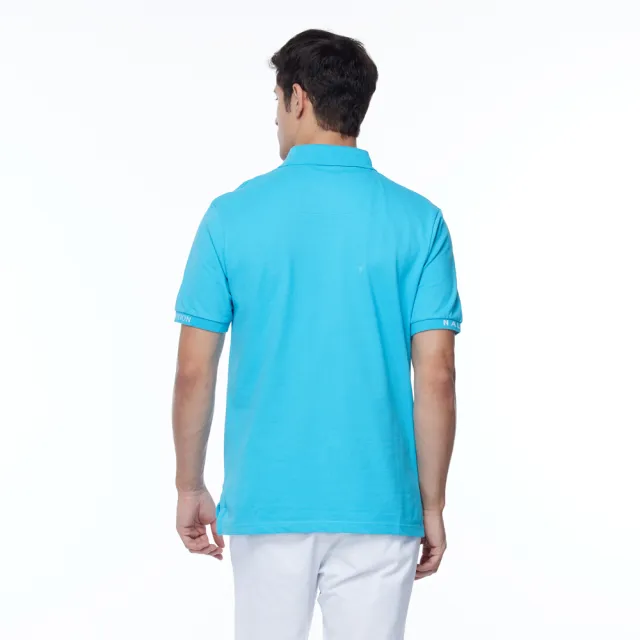 【NAUTICA】男裝 COMPETITION簡約素面短袖POLO衫(藍色)