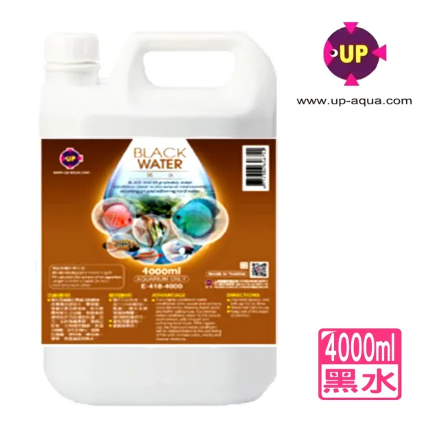 【UP 雅柏】黑水 4000ml 助魚兒增強抵抗力及增加色澤/活力/減緩緊迫(淡水觀賞魚魚缸使用4L)