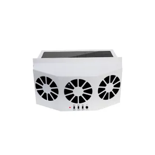 太陽能車載排氣扇 車用空氣清淨機 排風扇 空氣循環通風扇 汽車換氣扇(白色)