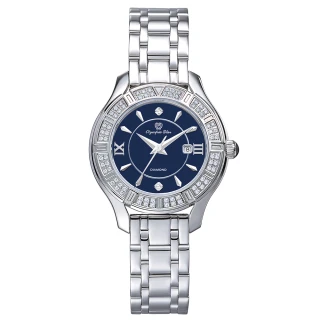 【Olympia Star 奧林比亞之星】優雅星輝真鑽時尚腕錶(28051DLS 藍面)