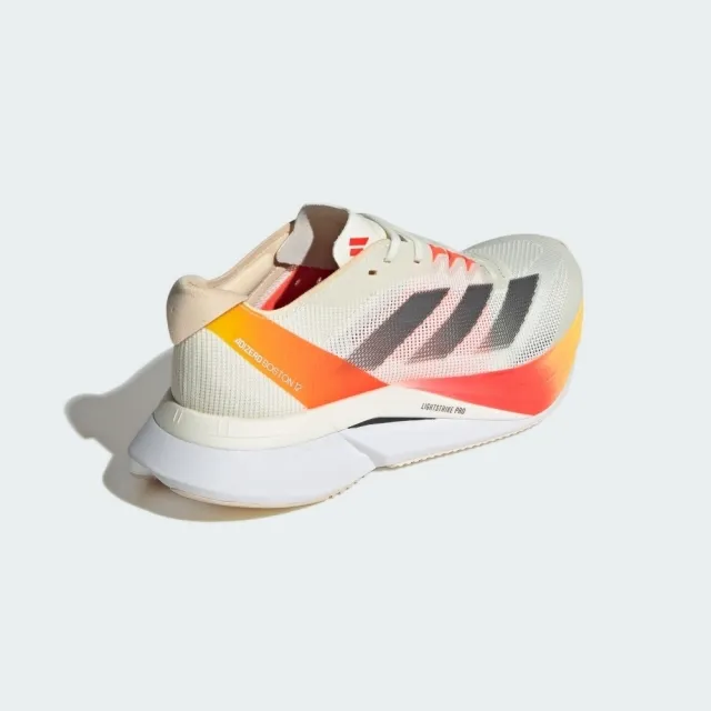 【adidas 愛迪達】Adizero Boston 12 W 女 慢跑鞋 運動 路跑 中長距離 馬牌底 灰白橘(IG3325)