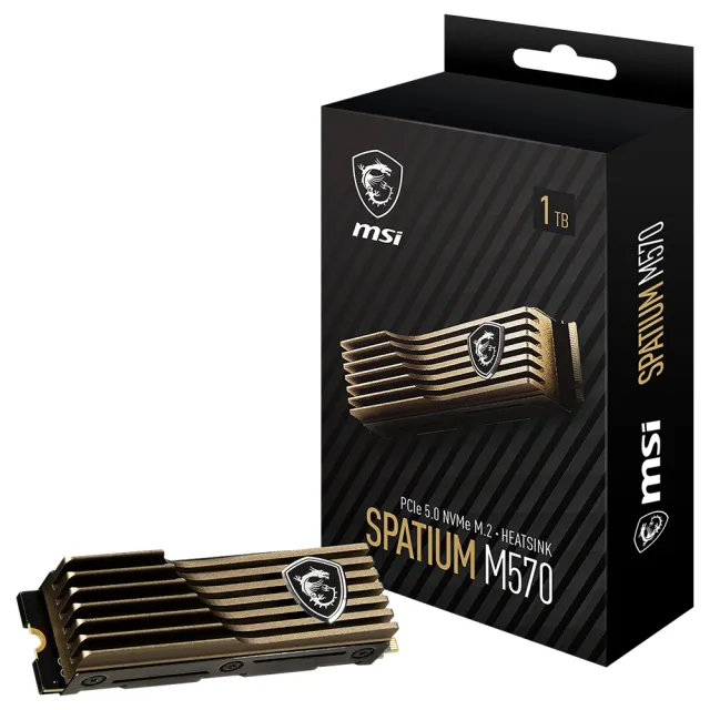 【MSI 微星】搭 羅技 無線滑鼠 ★SPATIUM M570 1TB HS M.2 2280 PCIe 5.0 ssd固態硬碟 (讀 9500M/寫 8500M)