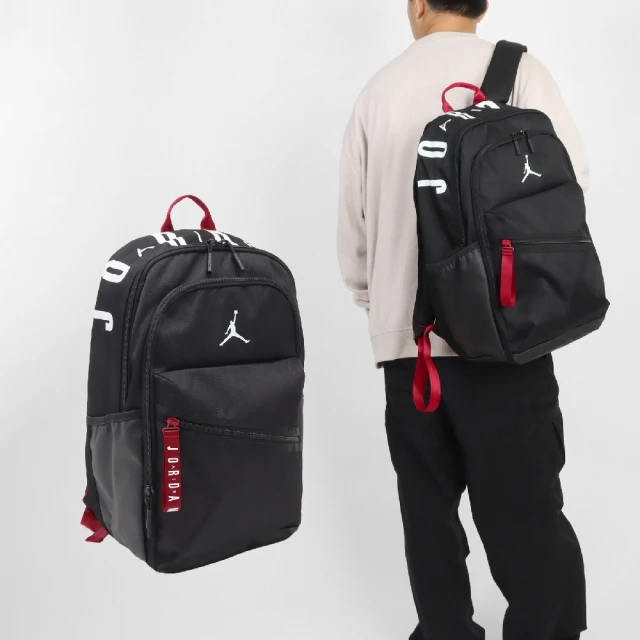 NIKE 耐吉 後背包 Jordan Air Patrol Pack 黑 白 紅 15吋 大空間 背包 肩背包(JD2423002AD-001)