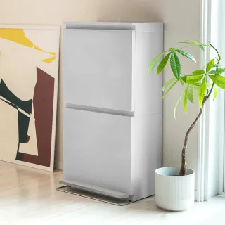 【NITORI 宜得利家居】薄型雙層垃圾桶 雙層40L(雙層垃圾桶 垃圾桶)