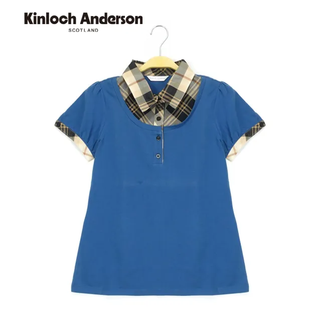 【Kinloch Anderson】格紋立領造型短袖上衣 金安德森女裝(KA0355308 黃/藍)