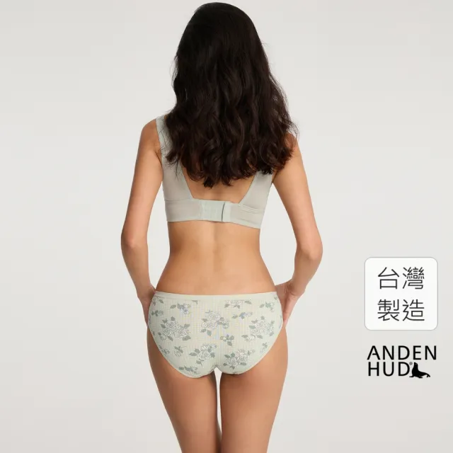【Anden Hud】春日多巴胺．低腰三角內褲(氣息綠-玫瑰格紋)
