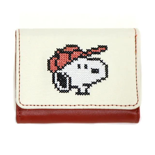【Kamio】雙11 SNOOPY 史努比 皮質短夾 迷你短夾 高爾夫 十字繡