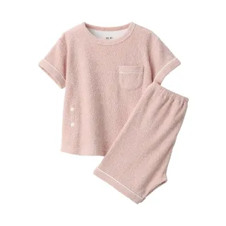 【MUJI 無印良品】幼兒棉混雙面圈絨毛巾布短袖家居睡衣(共2色)