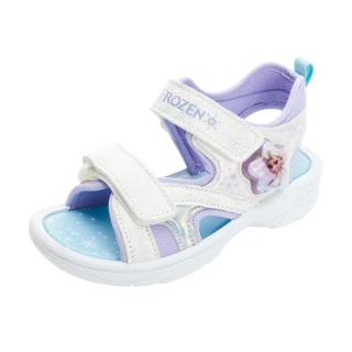 【Disney 迪士尼】童鞋 冰雪奇緣 電燈涼鞋/絆帶 易穿脫 透氣 台灣製 白紫(FOKT41569)