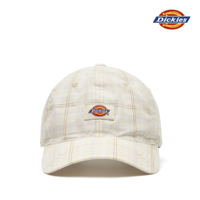 【Dickies】男女款白格紋純棉泡泡紗材質卡車司機棒球帽｜DK013029H77(帽子)