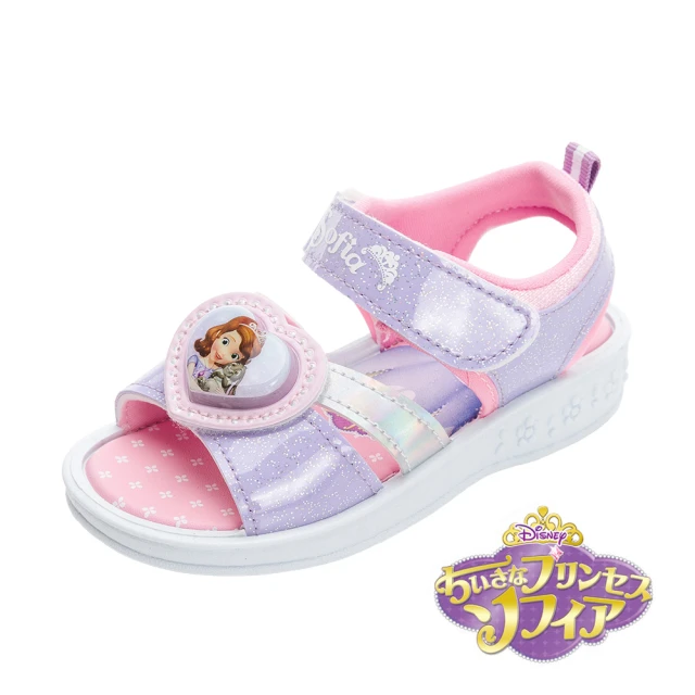 【Disney 迪士尼】童鞋 小公主蘇菲亞 電燈涼鞋/絆帶 易穿脫 透氣 台灣製 紫(SOKT41977)