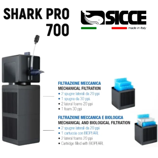 【SICCE 希捷】鯊魚PRO 替換用濾材 內置過濾器專用 500型700型900型(濾材盒+活性碳+生化棉2片 S705)