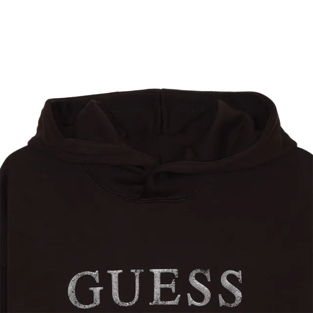 【GUESS】仿舊字母LOGO帽T(黑)