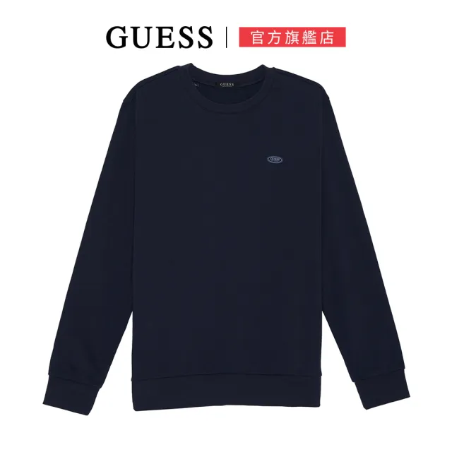 【GUESS】休閒簡約可愛小LOGO大學T(三色任選)