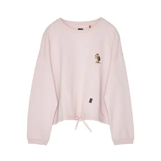 【5th STREET】女裝高山罐頭動物繡長袖T恤-粉紅