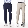 【Lynx Golf】男款日本進口面料環保素材抗UV涼感機能特殊剪裁造型口袋立體凸印設計平口休閒長褲(二色)