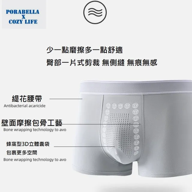 【Porabella】男內褲 男四角褲 棉質內褲 吸濕排汗透氣四角褲 運動內褲 男生內褲 平口褲