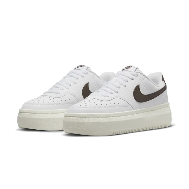 NIKE 耐吉 W Nike Court Vision Alta LTR 白底 咖啡棕 DM0113-103(女鞋 休閒鞋)