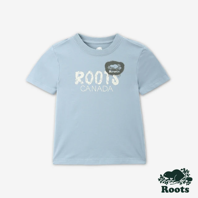 Roots Roots 小童- ROOTS GRAFFITI短袖T恤(藍色)