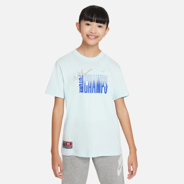 NIKE 耐吉 上衣 大童 男童 女童 短袖上衣 運動 K NK DF TEE COB 藍 FN9649-474