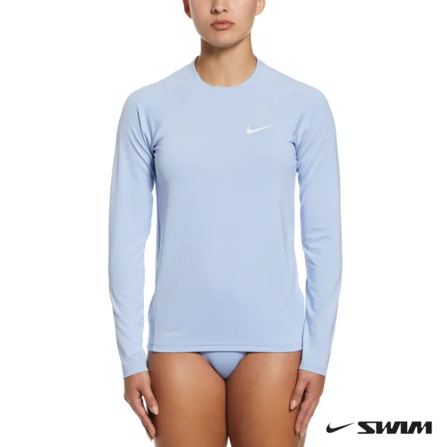 【NIKE 耐吉】SWIM 上衣 女 長袖上衣 長袖防曬衣 女泳裝 運動 水藍 NESSA386-451