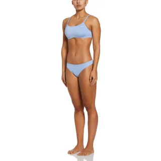 【NIKE 耐吉】SWIM 女泳裝 比基尼 上衣 運動 RACERBACK 水藍 NESSA226-451