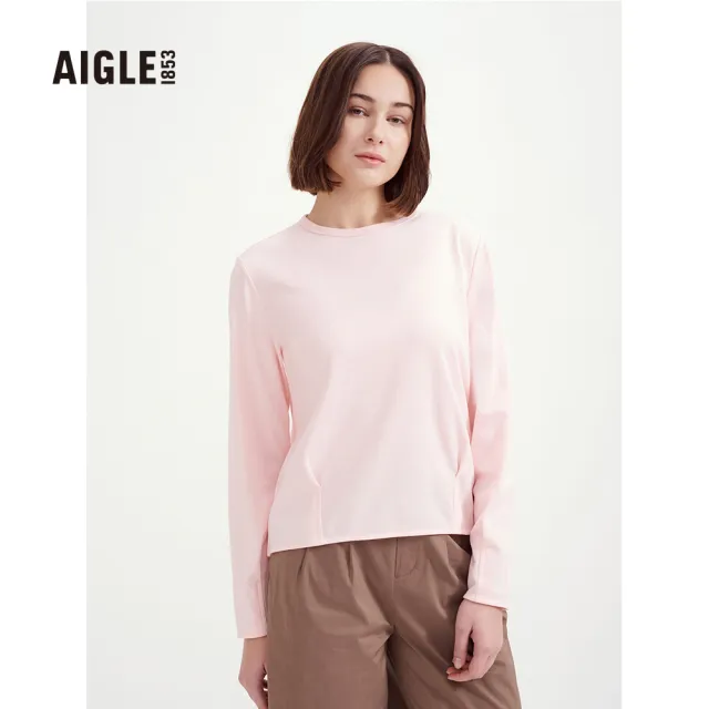 【AIGLE】女抗UV快乾長袖T恤AG-3P218 2色(女裝 抗UVT恤 快乾長袖T恤)