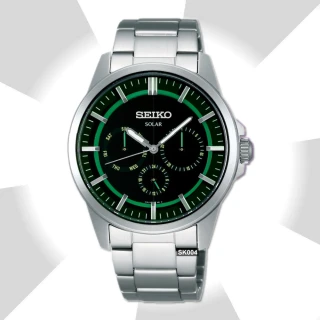 【SEIKO 精工】SOLAR太陽能/SPIRIT黑綠面三眼顯示腕錶40㎜-加三重好禮 SK004(SBPV905J/V14J-0AX0M)